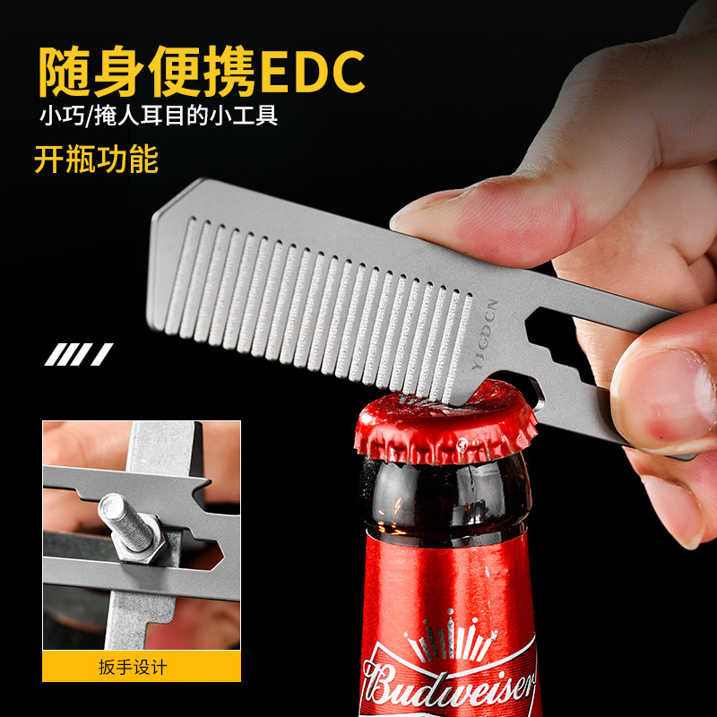 Comb Pocket Titanium - Grzebień ze stopu tytanu TC4, otwieracz