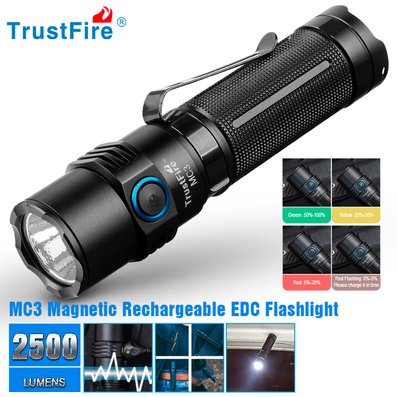 Edc Car Carry - Trustfire Mc3 akumulatorowa latarka Led dużej