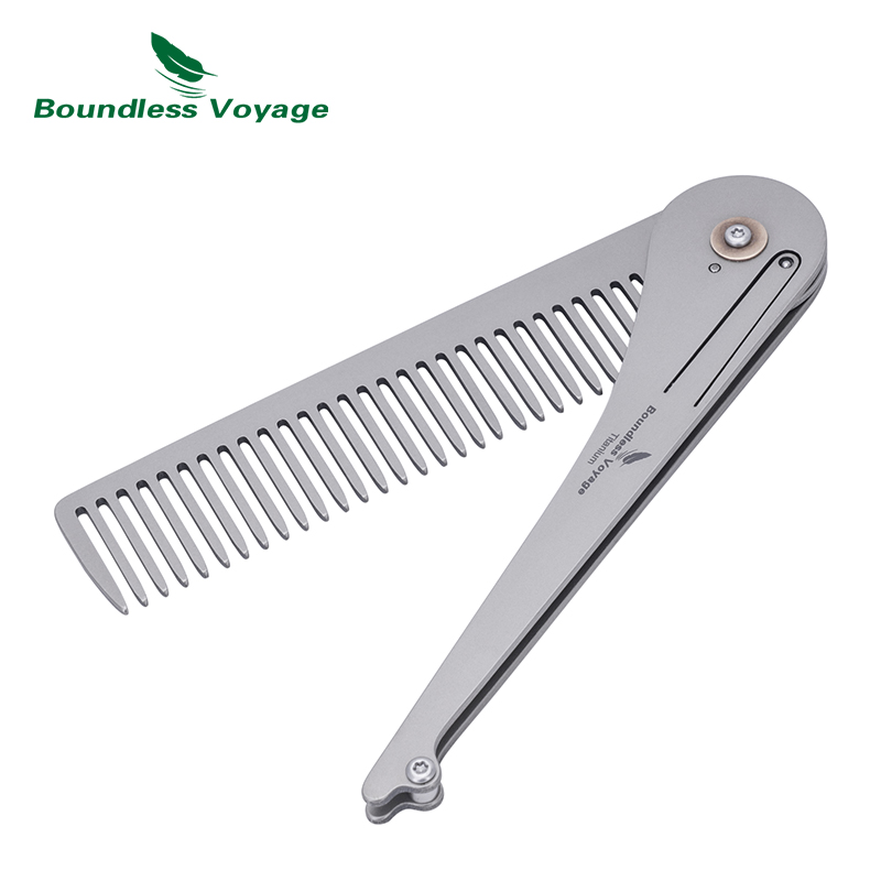 Comb Pocket Titanium - Boundless Voyage Tytanowy składany grzebień Tytanowy