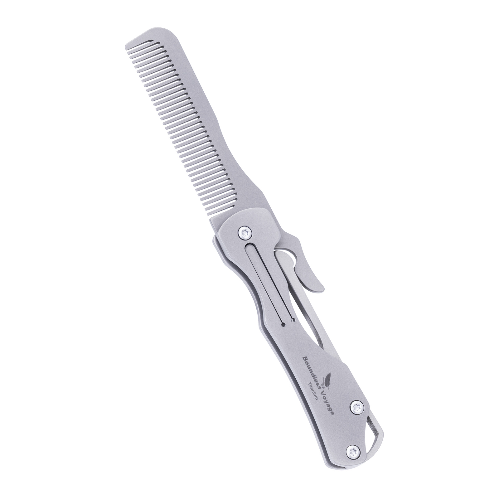 Comb Pocket Titanium - Składany grzebień tytanowy Boundless Voyage Ultralekkie