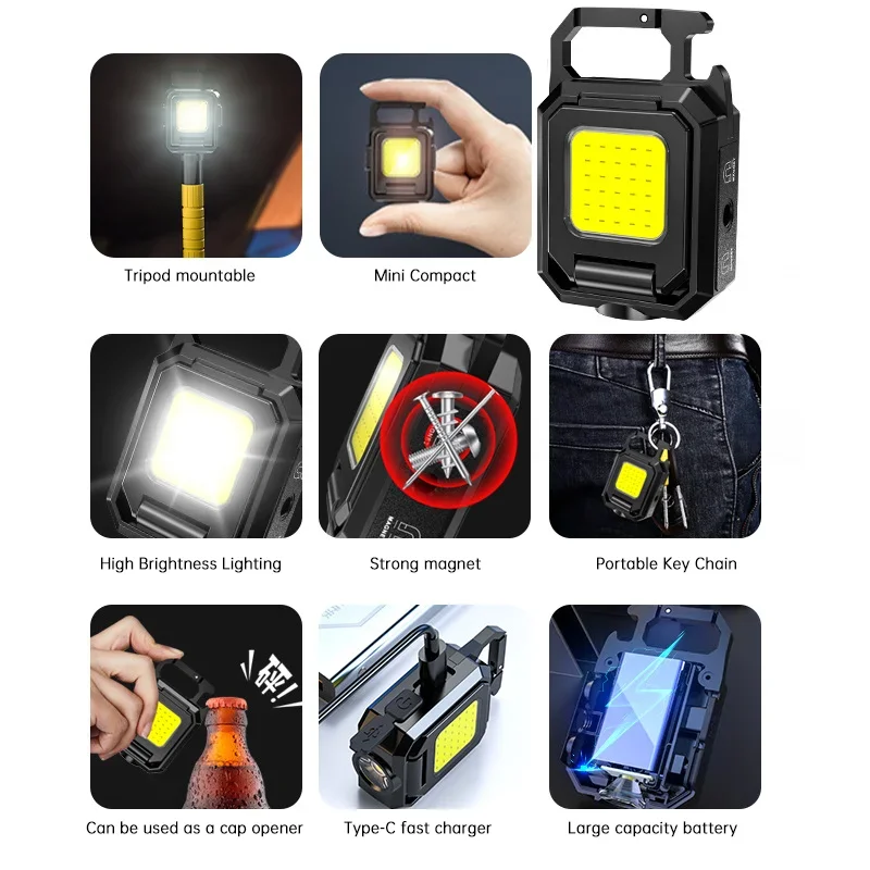 Mini Latarka Brelokowa COB Świ – Keychain Flashlight recenzja i cena
