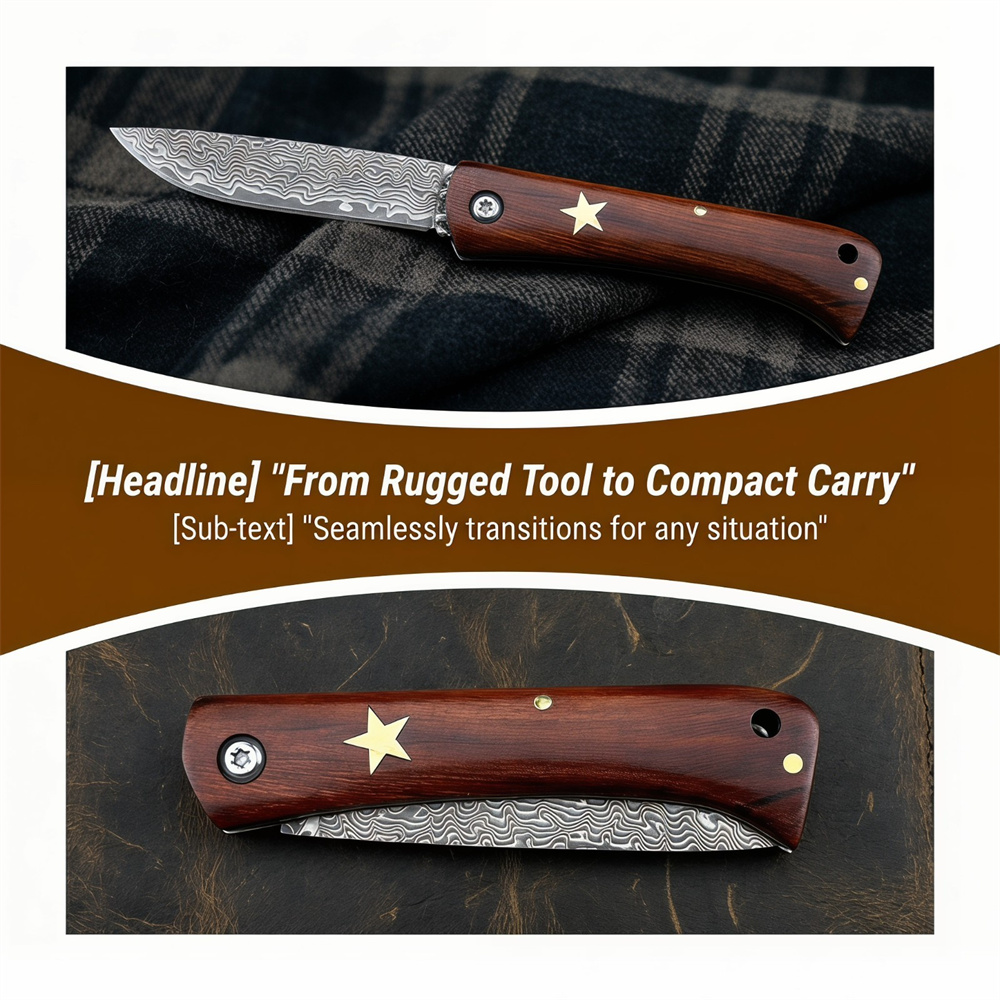 Kompaktowy nóż składany damasc – Edc Pocket Carry Fixed Blade recenzja i cena